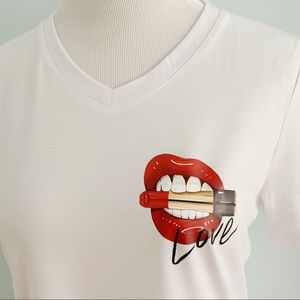 Love Lips and lipstick front and back T-shirt